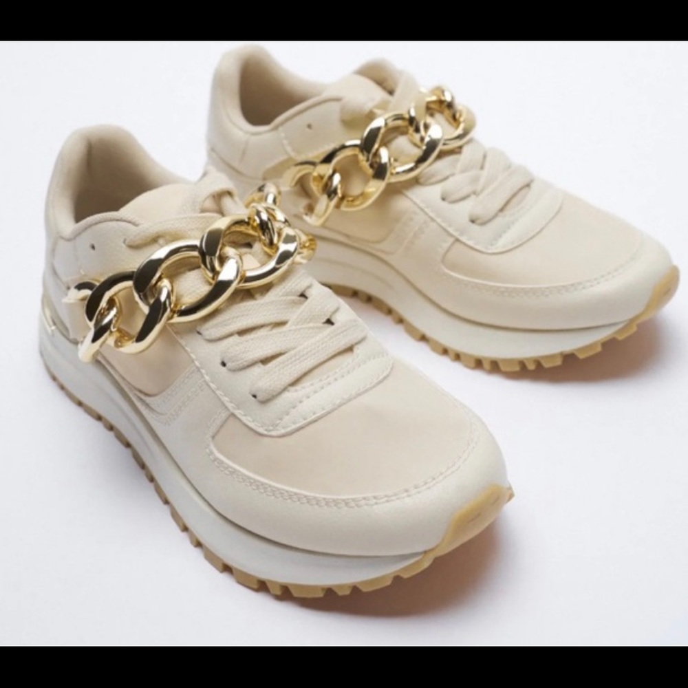 Zara Sneakers with gold chain